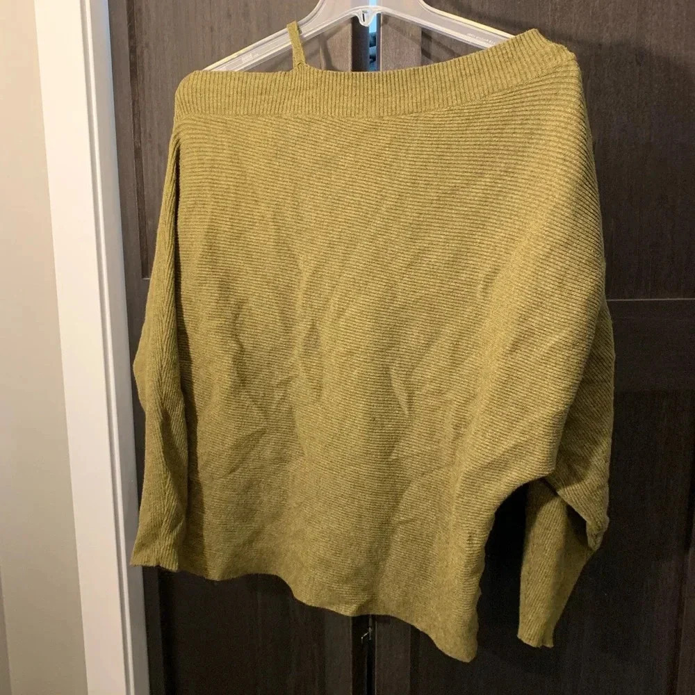 Green batwing sweater